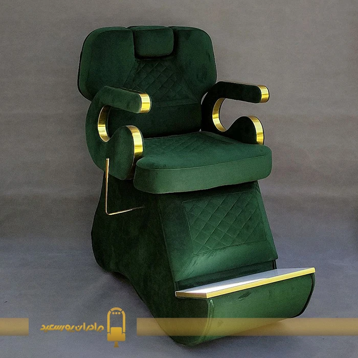 صندلی طرح برقی 2000 مخمل رنگ سبز درباری