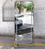 آینه مستطیلی دسته دار نقره ای