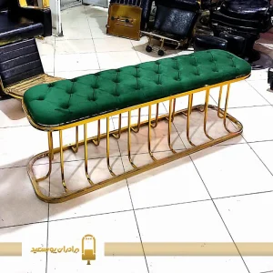 پاف خرچنگی سبز درباری فلز طلایی