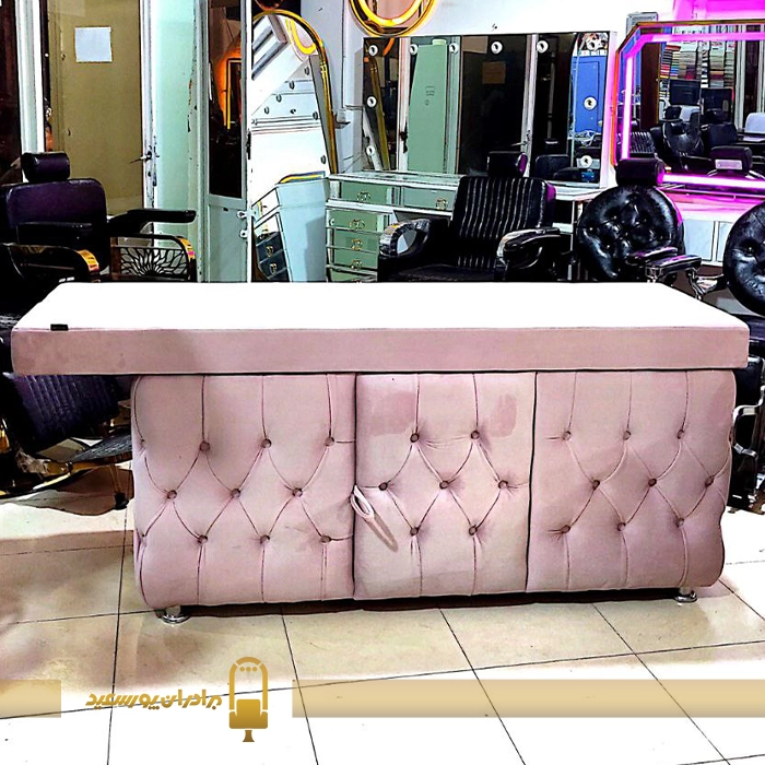 تخت مستطیلی مخمل صورتی